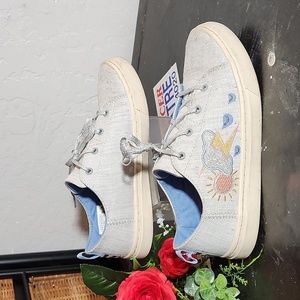 TOM'S 3Y Lenny Grey Multi Speckle Drizzly Weather Lace Up Shoes